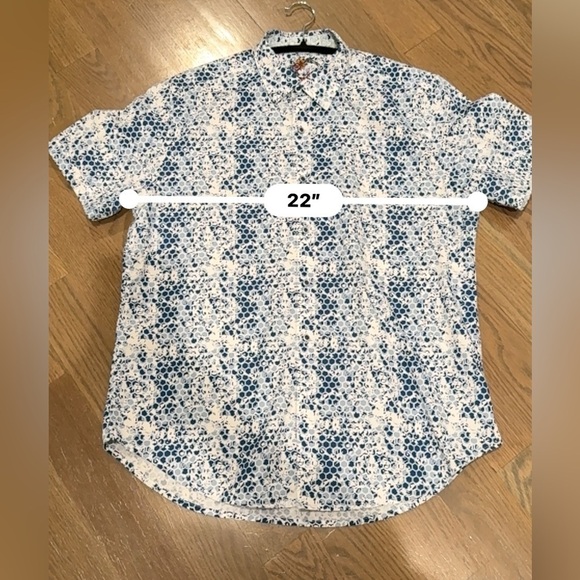 Robert graham shirt blue bee hive look Large maximalist y2k fun A16 - Picture 4 of 5